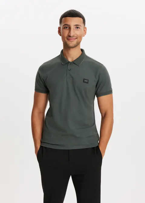 Polo met badge logo groen (GRN.G)