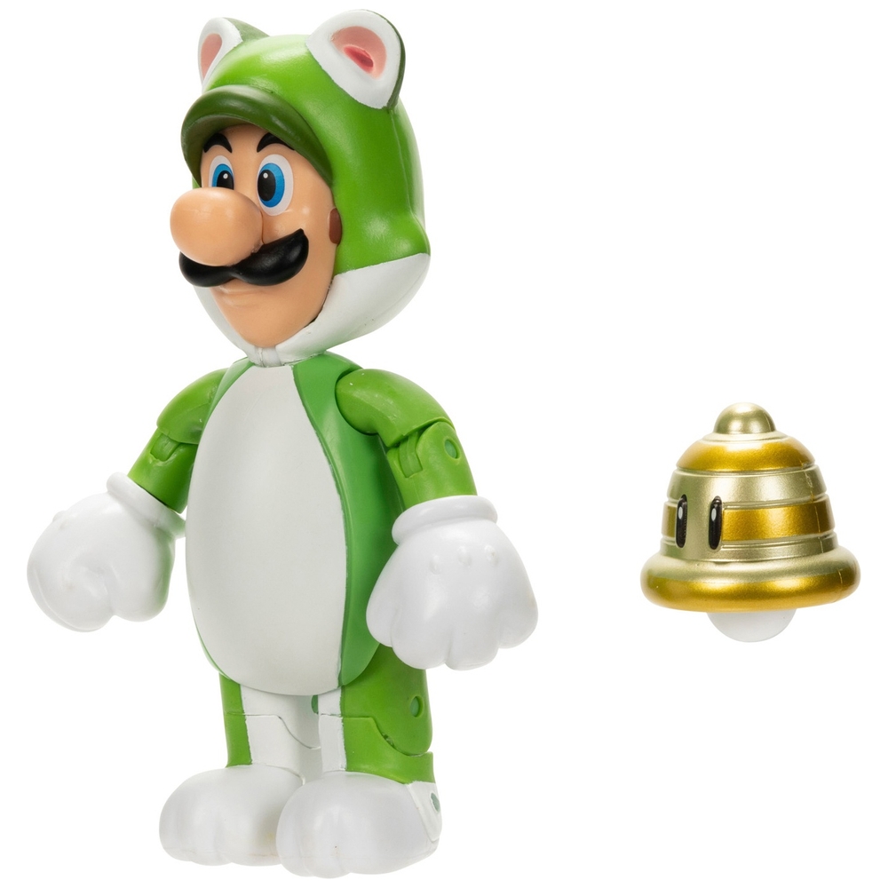 Super Mario Figur Katze Luigi mit Superglocke Zubehör