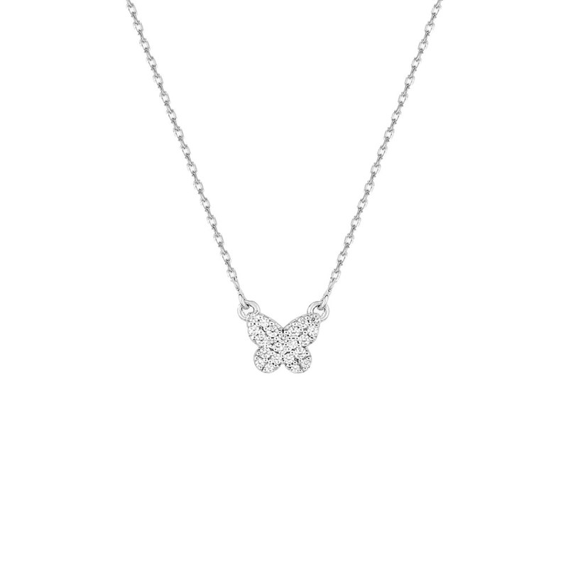 Collier papillon Femme - Argent 925 - Longueur : 42 cm