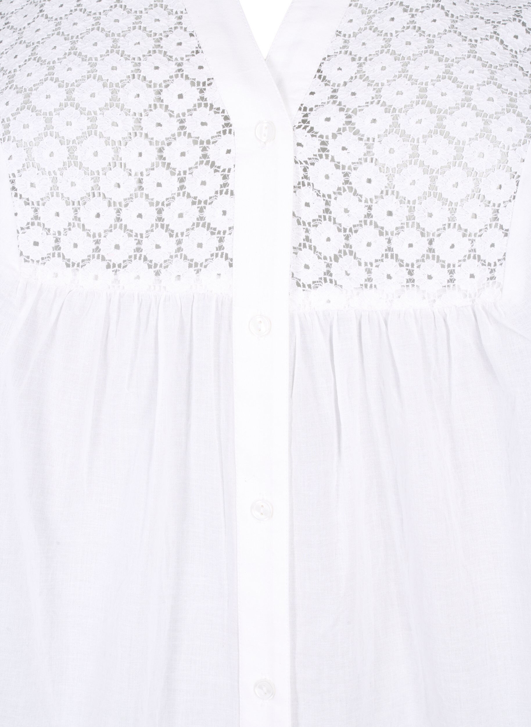 FLASH - Skjortebluse med crochetdetalje