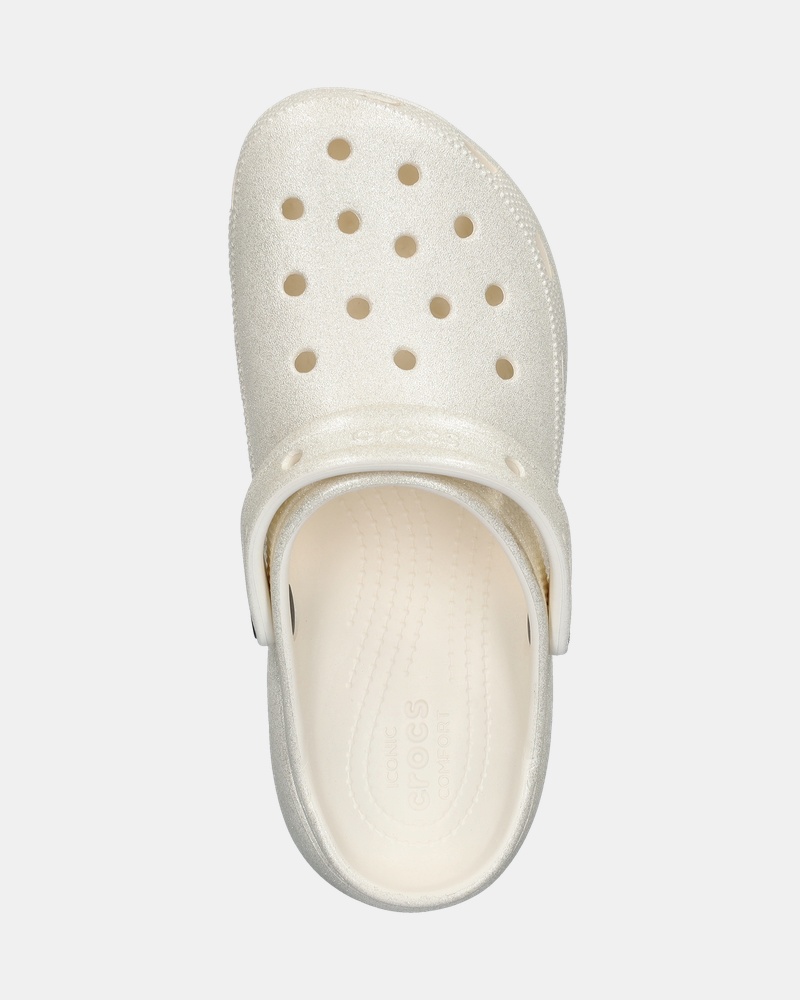 Crocs Classic Platform Glitter Instapschoenen  - wit