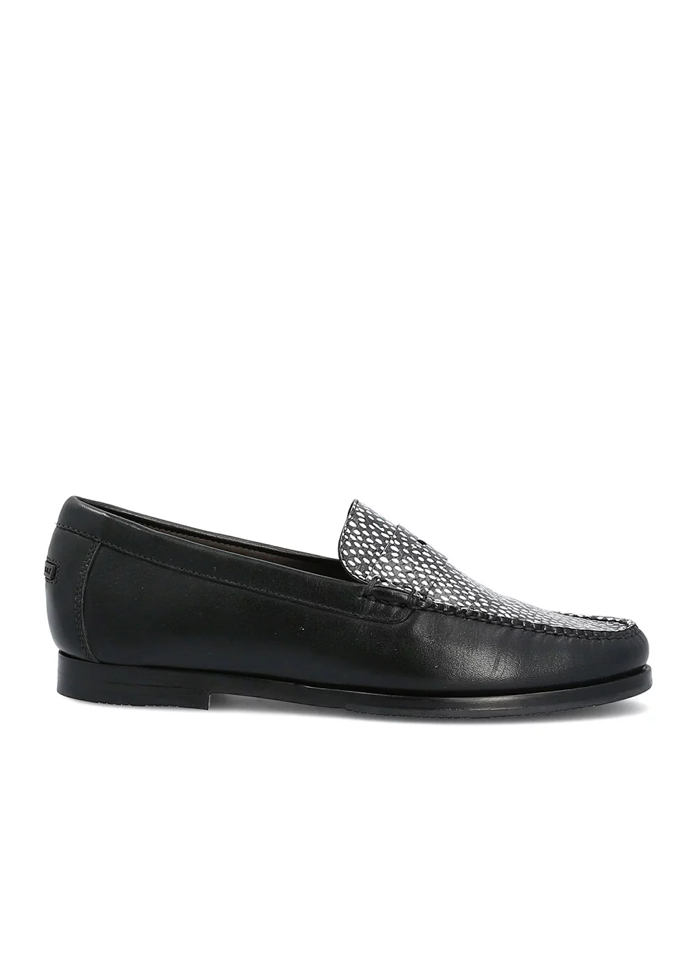POINT MOC CUIR NOIR PLATEAU FANTAISIE