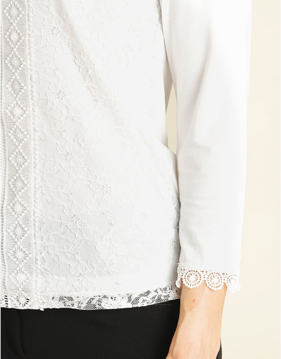 Top blanc en dentelle