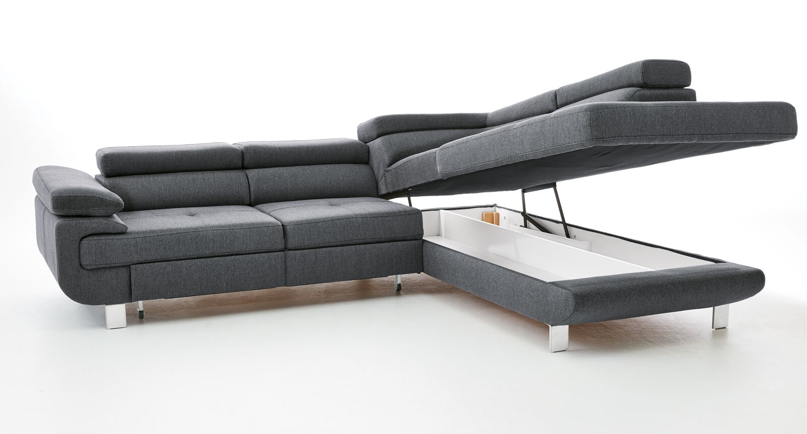 PHILL HILL Ecksofa BACKSTREET Stoffbezug Anthrazit ca. 275 x 230 cm