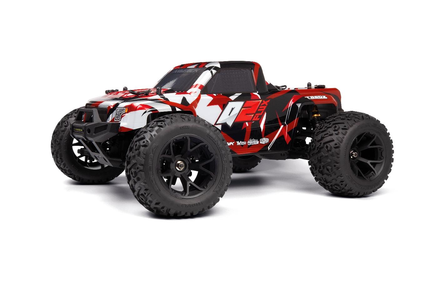 Monster Truck Quantum2 MT Flux 4WD Rot, ARTR, 1:10<br>Off-Road RC Modell mit Brushless Allradantrieb