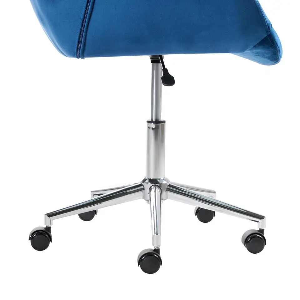 LABELLE - Bureaustoel - Donkerblauw - Fluweel