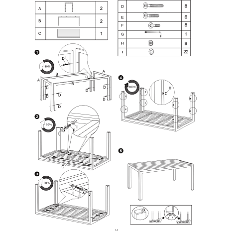 Carlton nonwood havebord - Sort/nonw