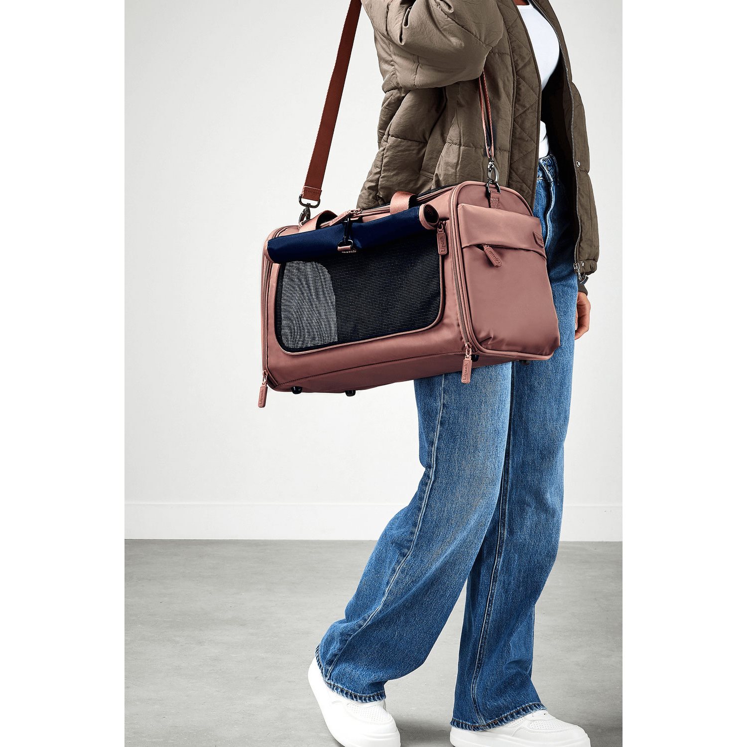 Lipault City Plume Pet Carrier rosewood