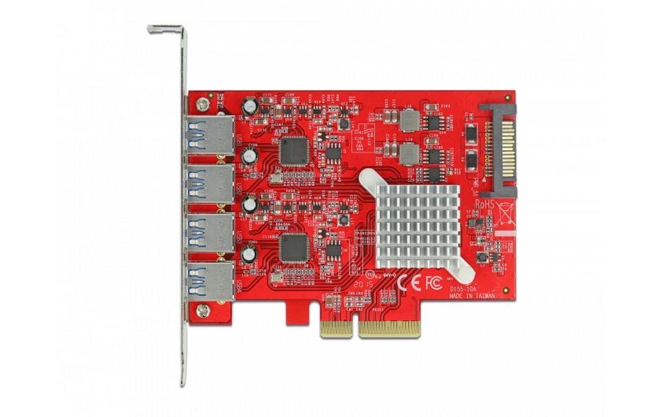 PCI-Express-Karte 90481 4x USB-A 3.1 Gen 2<br>PCI-Express-Schnittstellenkarte mit vier USB-3.1-Gen.2-Anschlüssen