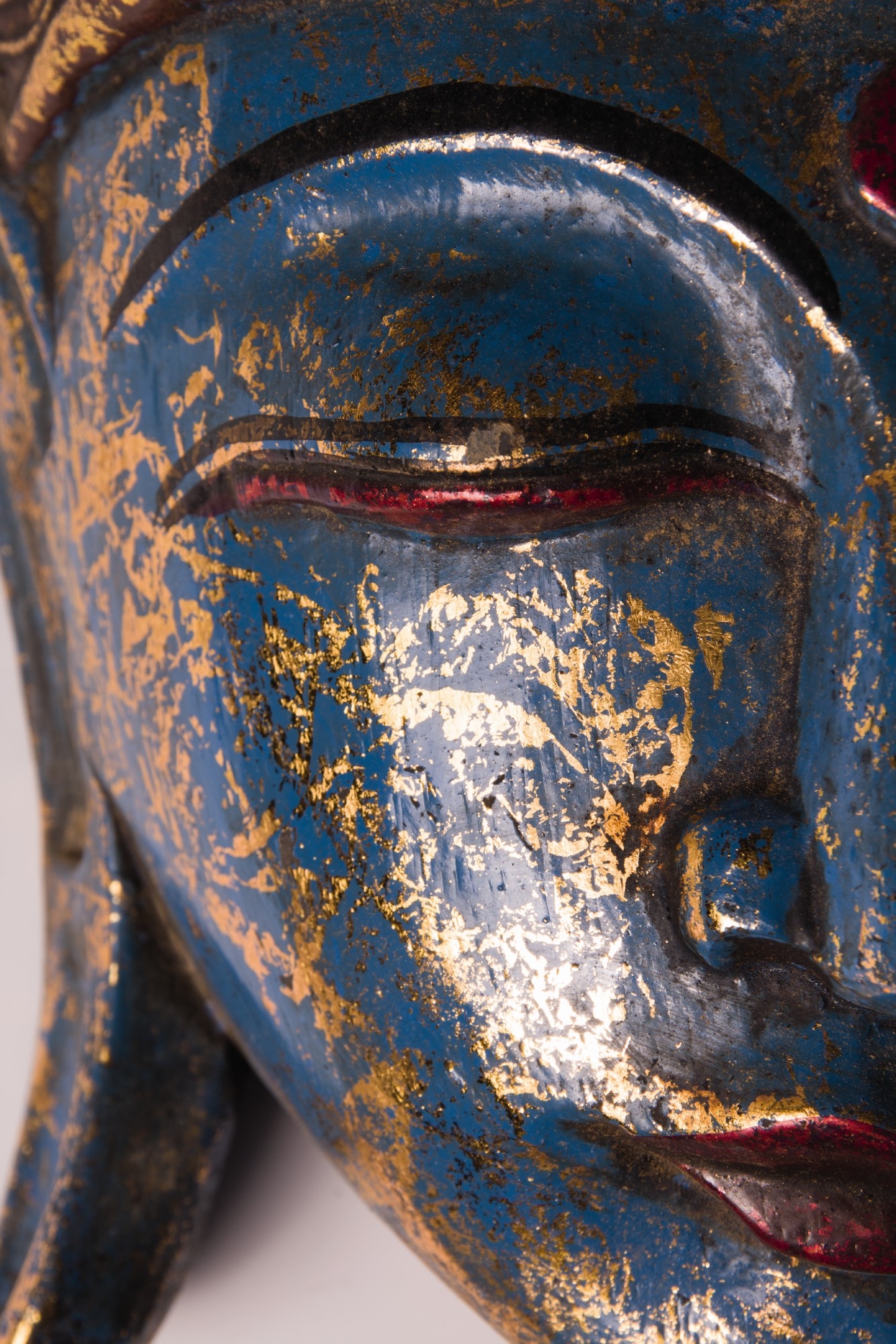 Buddha-Maske, blau, H 32 cm, B 22 cm, T 10 cm von fischer's lagerhaus