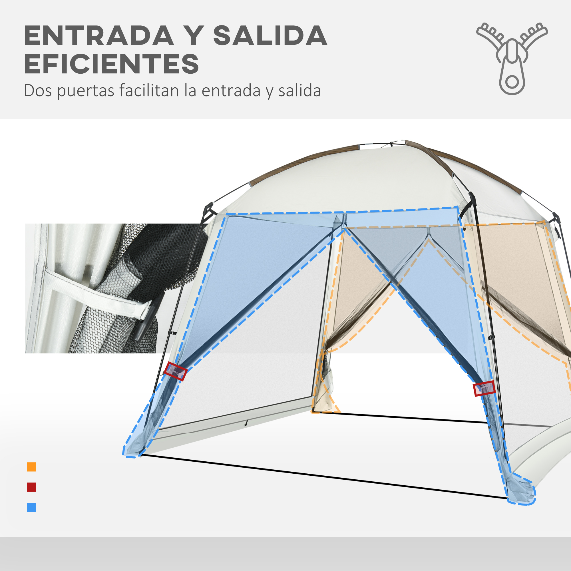 Tenda Outsunny com Mosquiteiros Branca