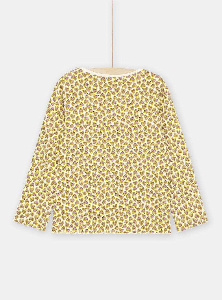 T-shirt réversible sur fond écru fille