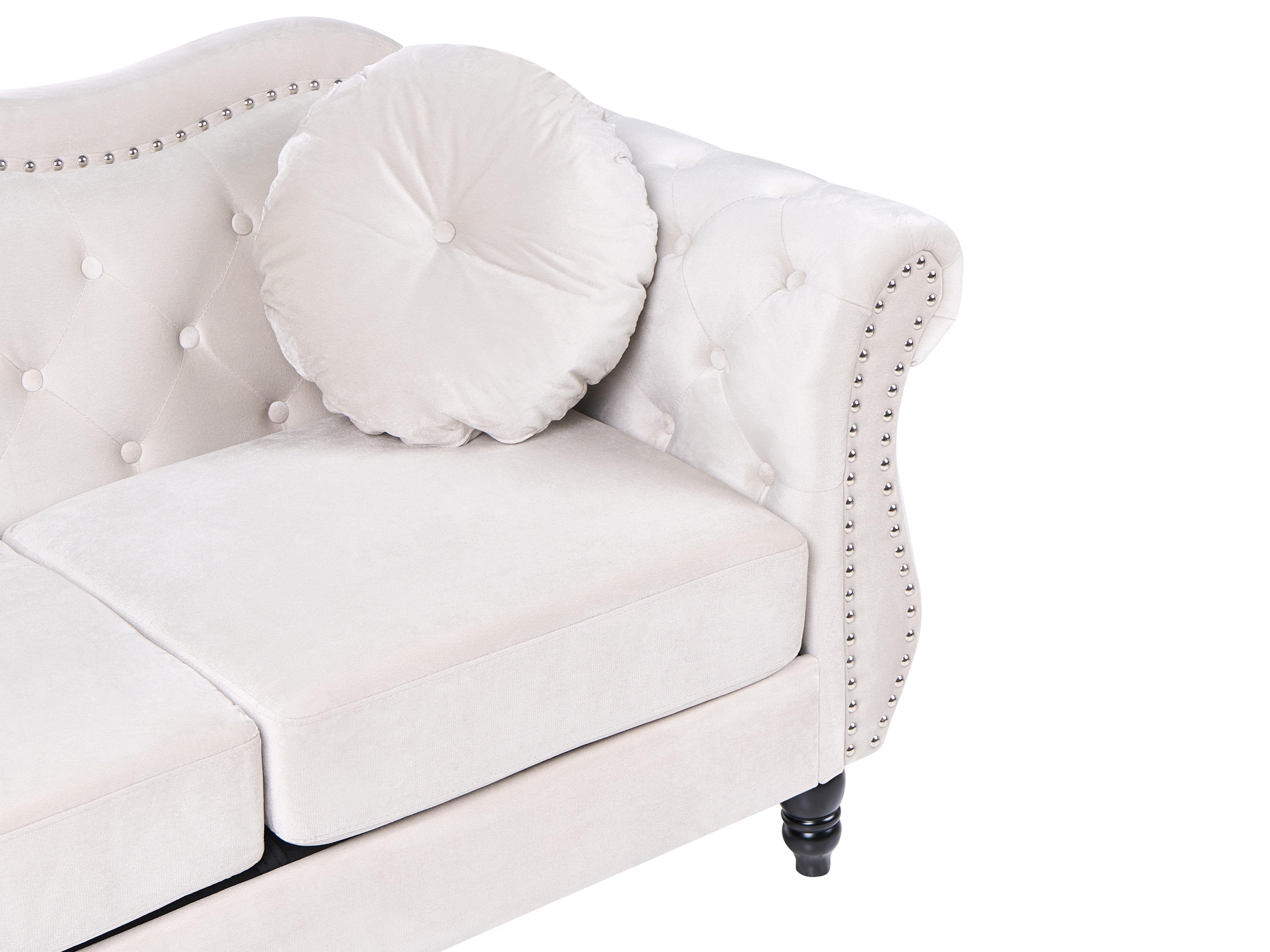 Bankenset 5-zits SKIEN Fluweel Lichtbeige