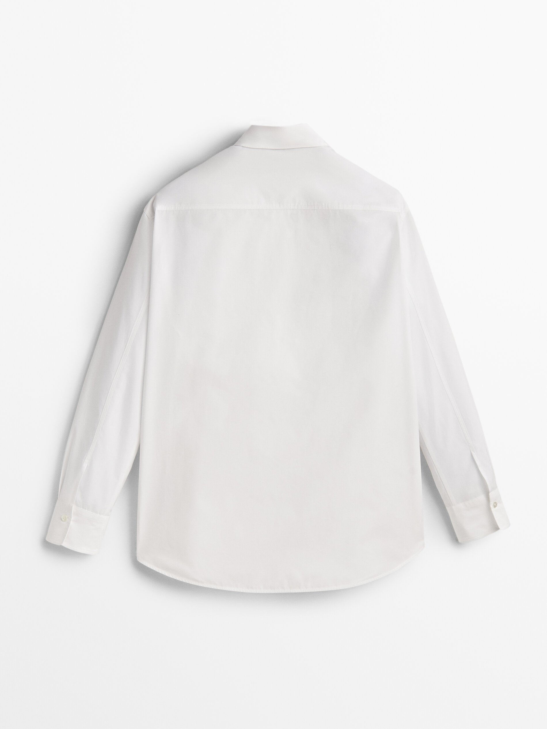 Camisa de popeline com detalhes de costura - BRANCA