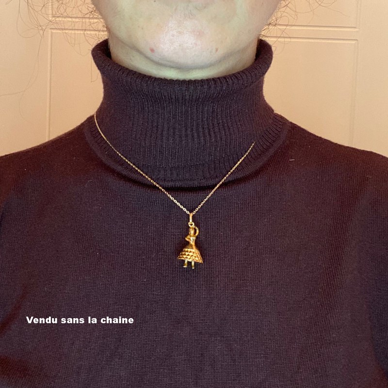 Pendentif danseuse de flamenco - Plaqué or
