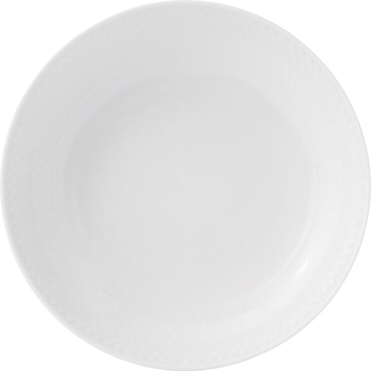 Lyngby Porcelæn Rhombe coupe tallerken 20 cm. Hvid