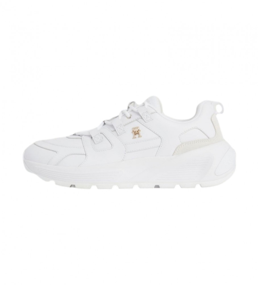 Tênis Tommy Hilfiger Th Premium Runner de couro, branco