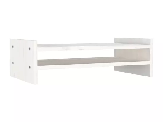 Support de moniteur Blanc 50x27x15 cm Bois de pin solide