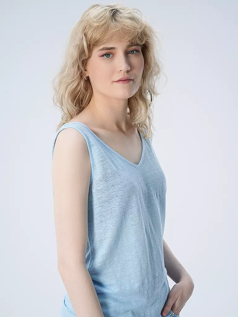 LANIUS Leinentop  hellblau