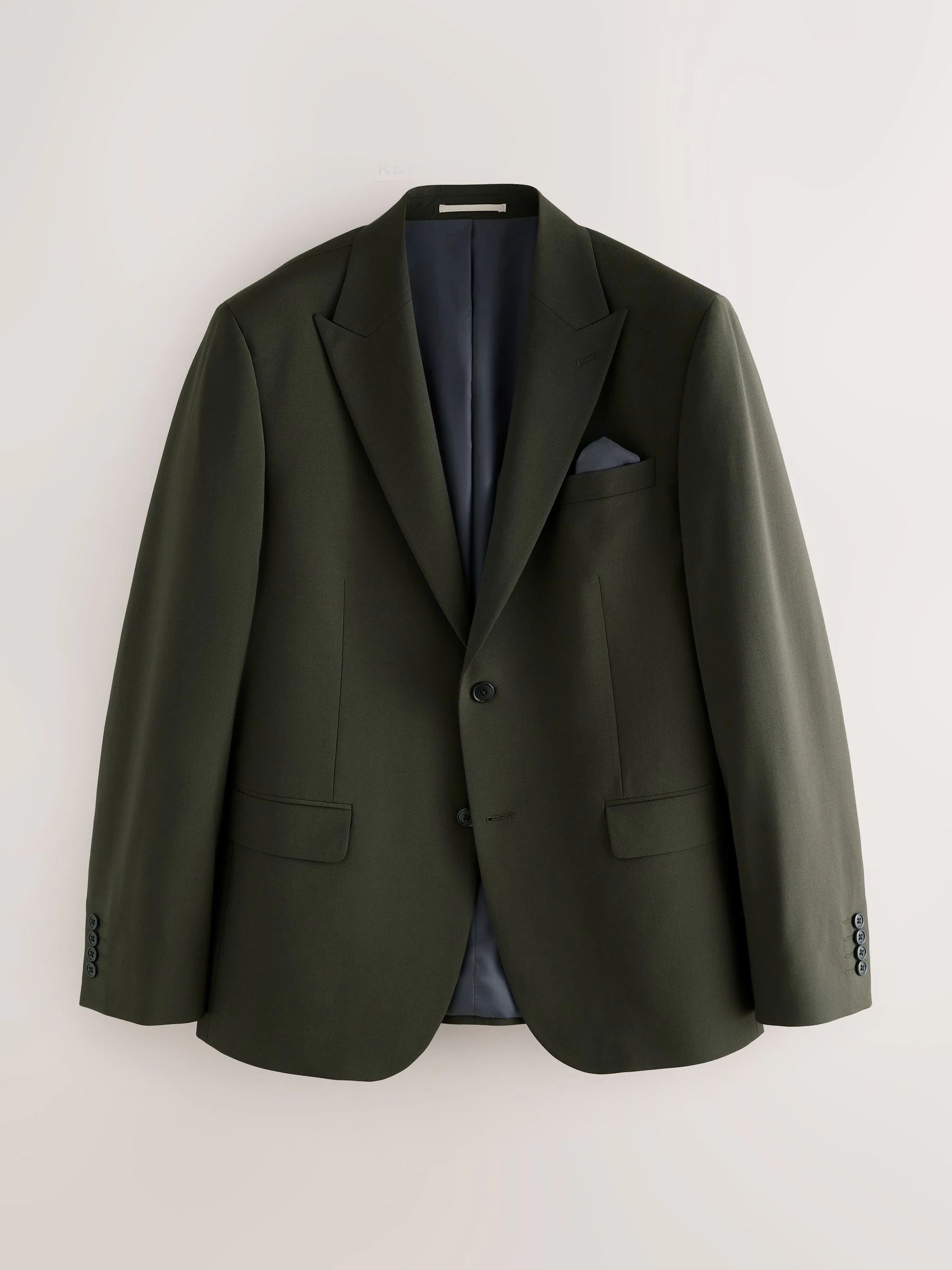 Groen - Slim fit Motion Flex wollen Blend Pakjas