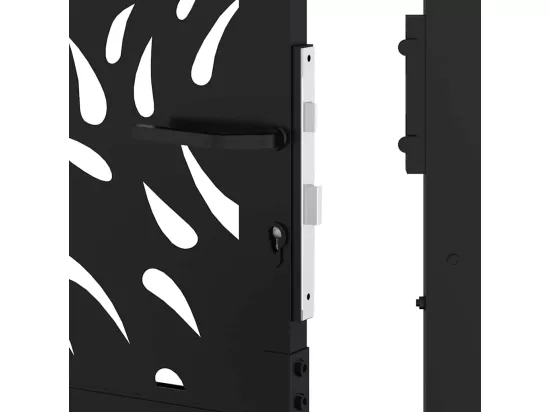 Portail de jardin noir 105x130 cm acier conception de flamme