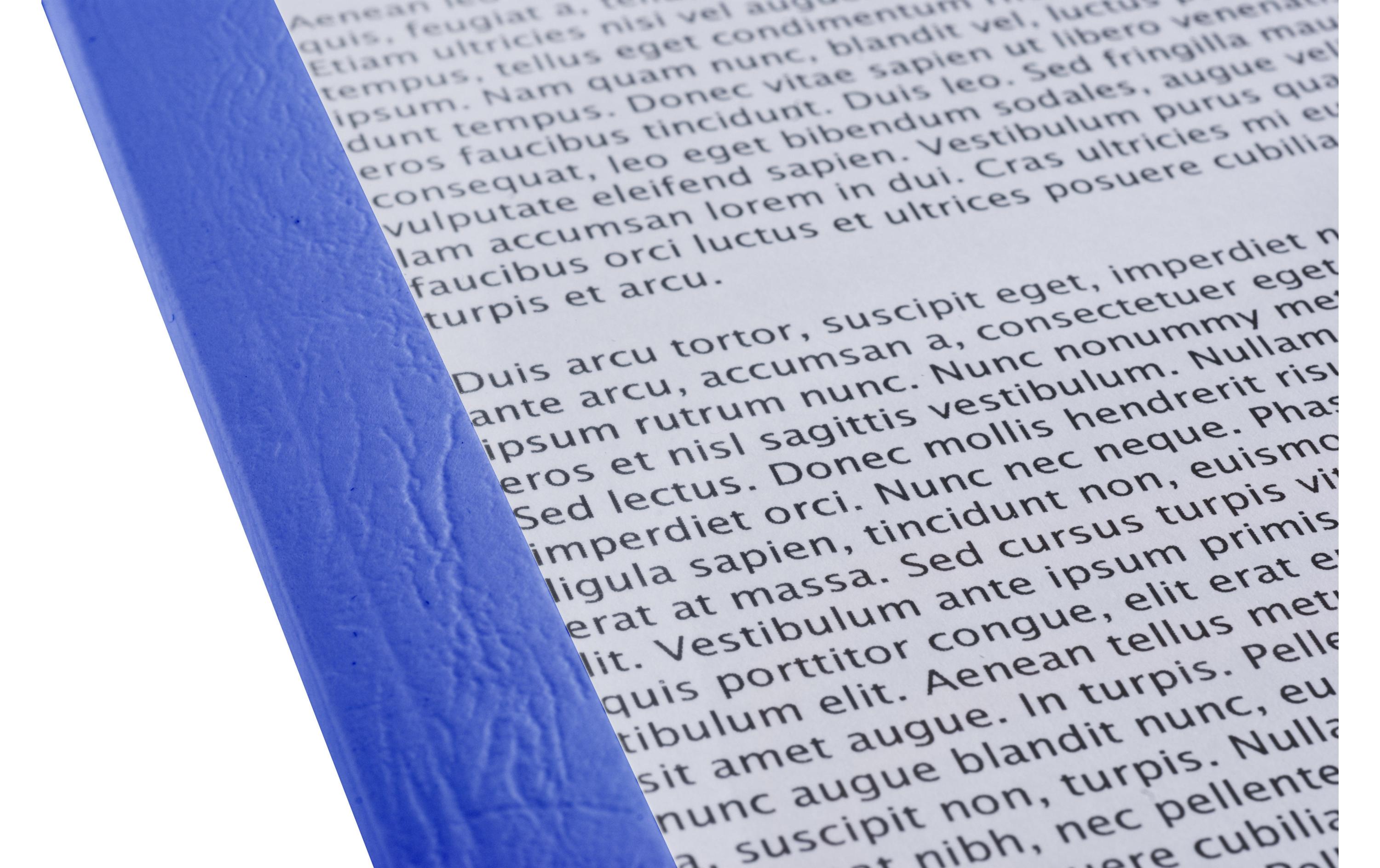 Einbanddeckel Prestige für 9-32 Blatt, 100 Stück, BlauThermo-Bindemapen 100 Stück, für 9-32 Blatt, blau, Lederstruktur Rücken
