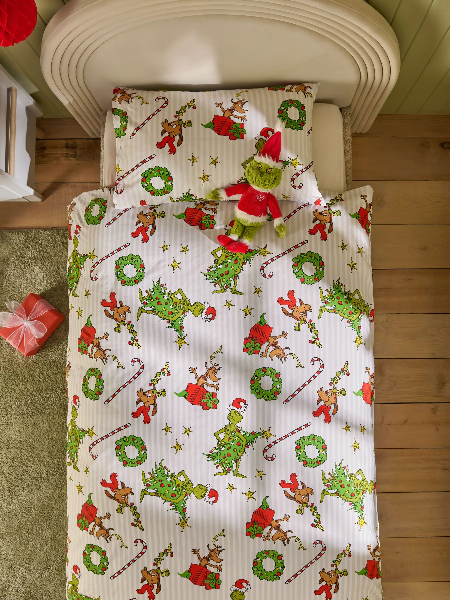 The Grinch Kerstmisset van dekbedovertrek en kussensloop