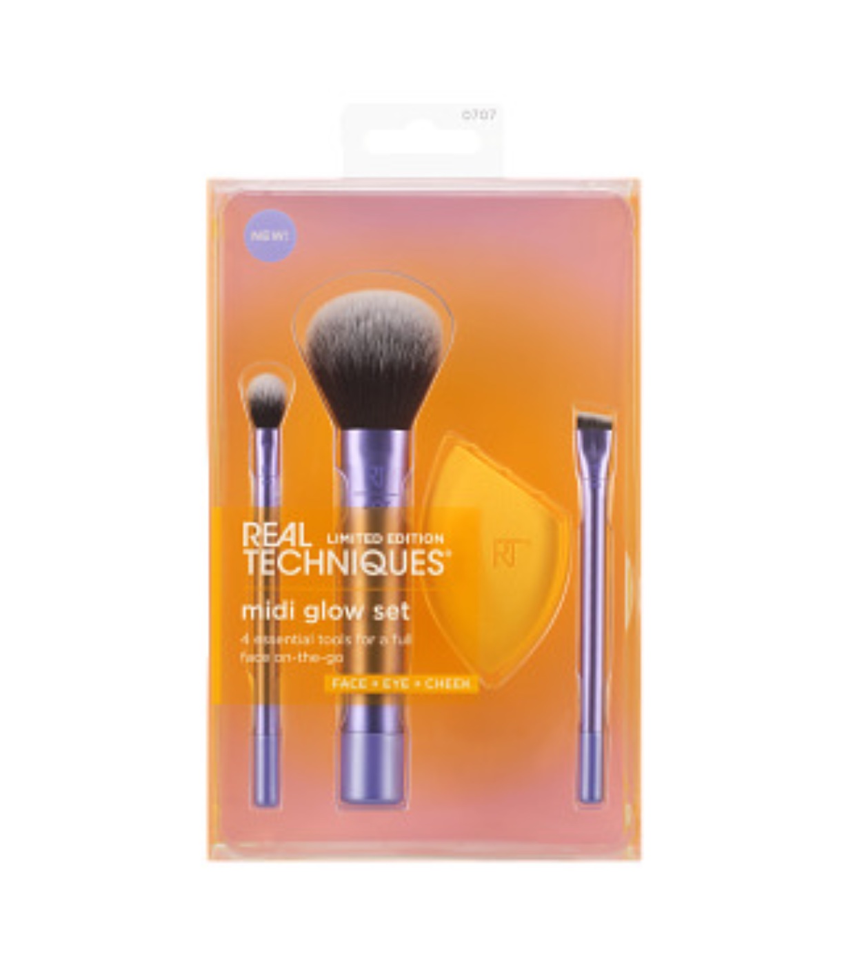 Real Techniques - *Night brights* - Conjunto de pincel + esponja Midi Glow