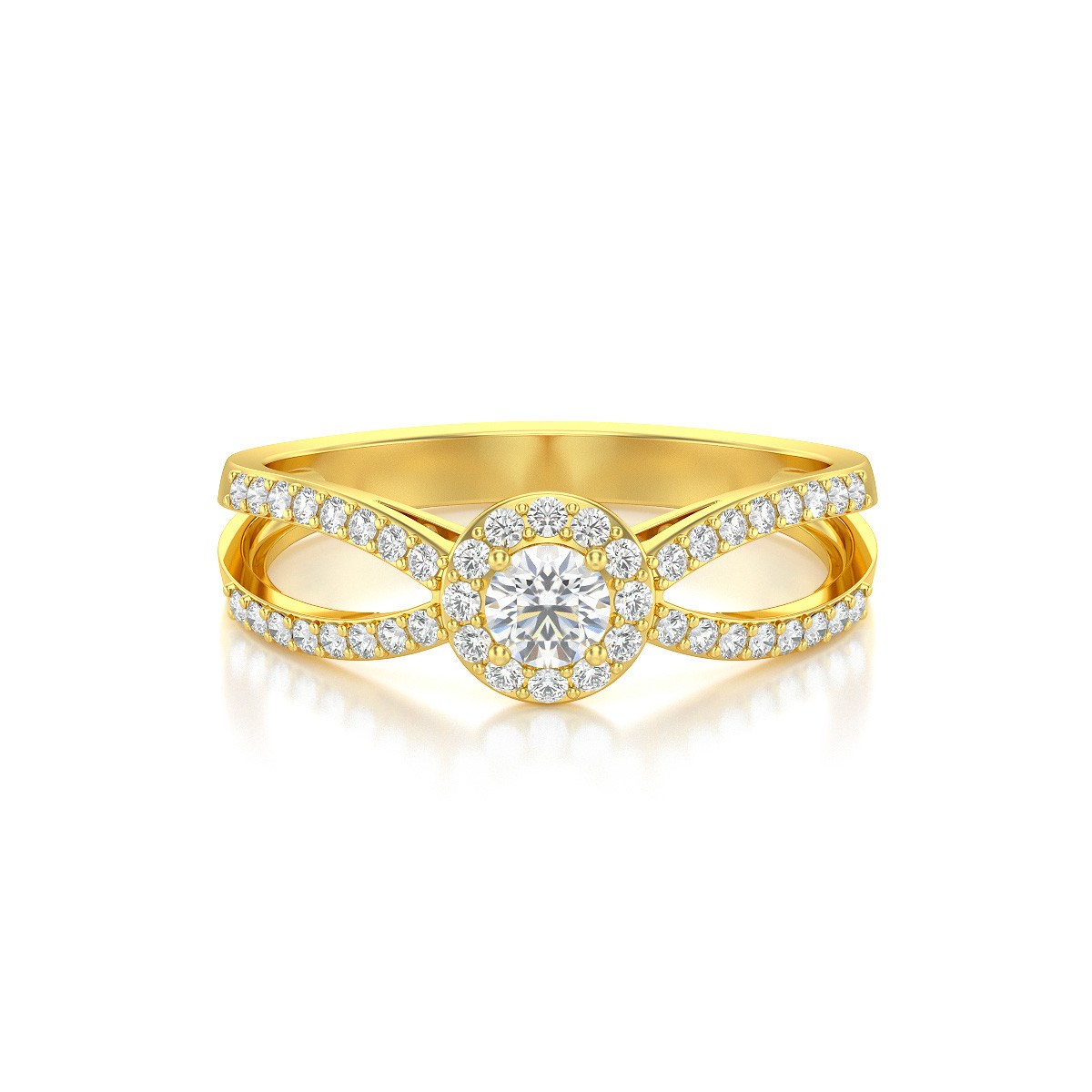 Bague ADEN Or 750 Jaune Diamants 2.282grs