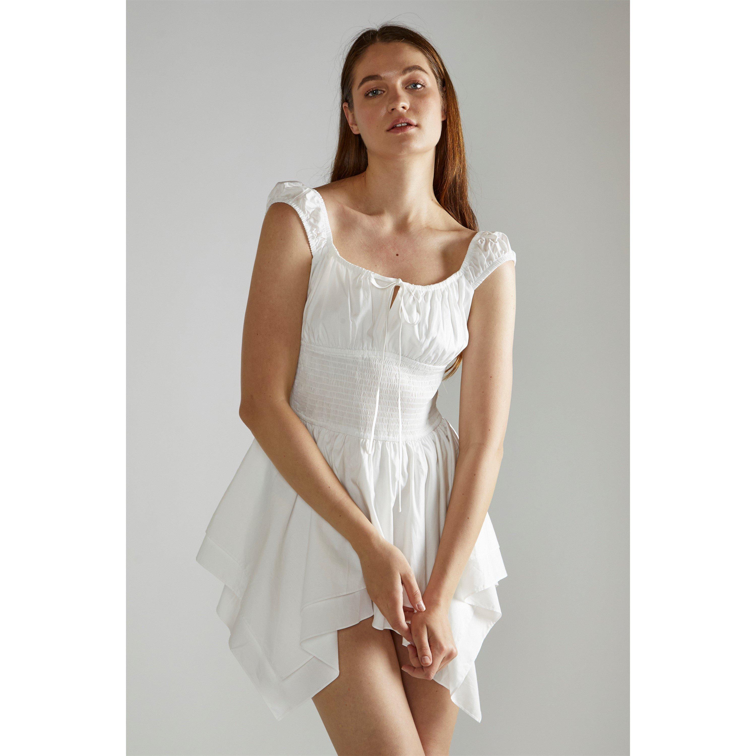 Narrated White Skater Mini Dress