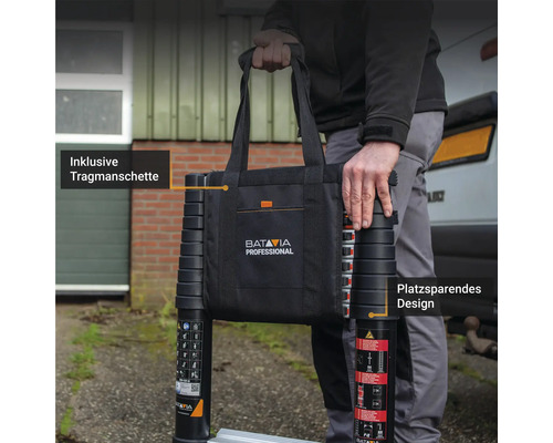 Batavia Professionele Telescopische Ladder Aluminium 2,93 m