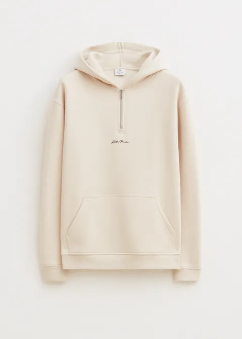 Half zip hoodie off-white (ECRU)