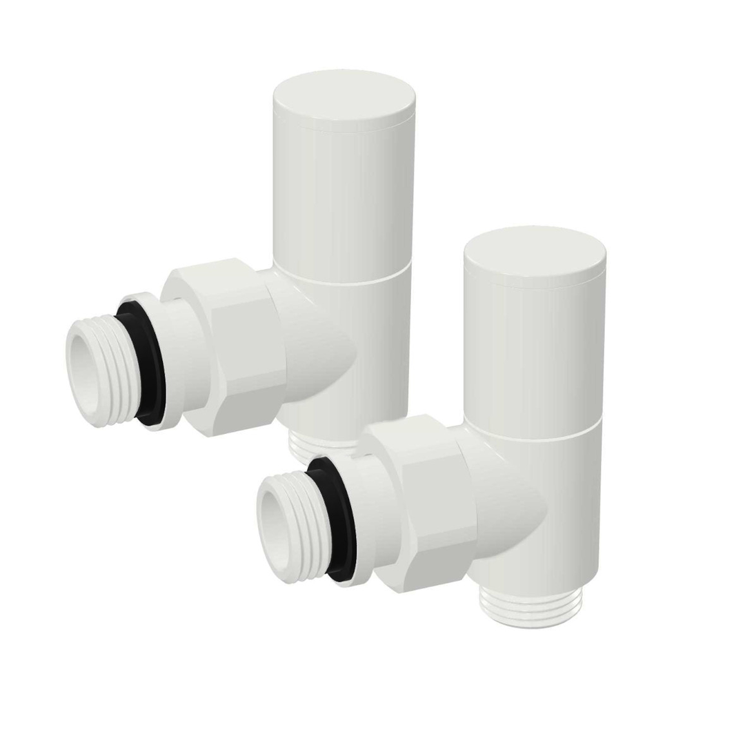 Plieger Valvola design radiator aansluitset haaks wit glans