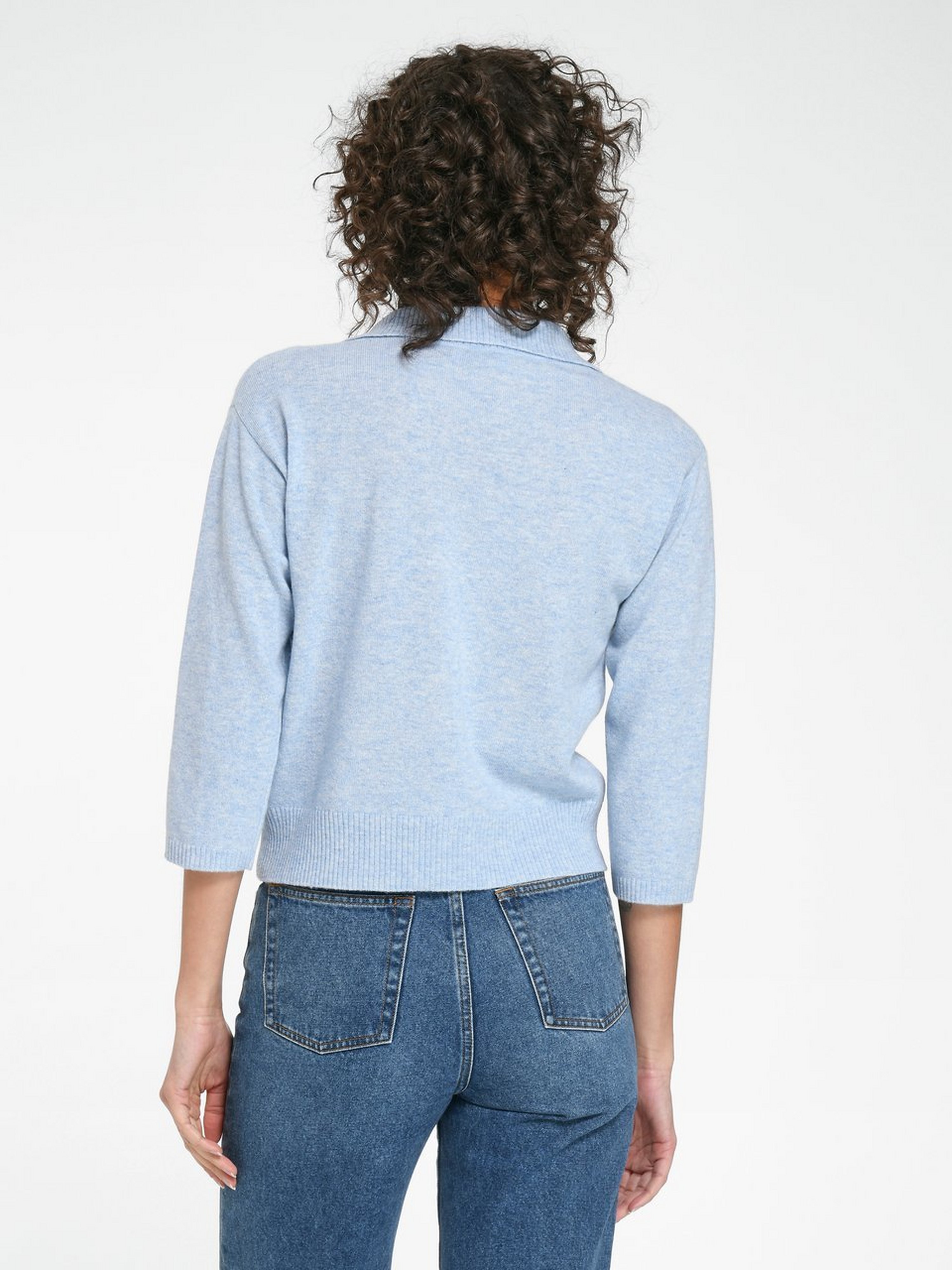 Polo-Pullover mit 3/4-Arm