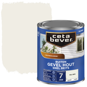 CetaBever Snelbeits Gevel & Kozijn zijdemat dekkend RAL 9010 gebroken wit 750 ml
