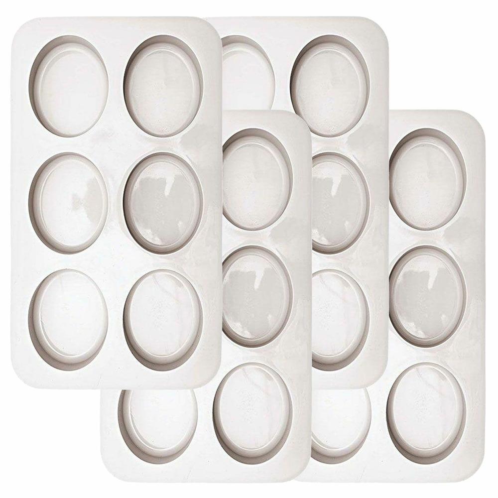24 moules à savon ovales en silicone 8 x 6 x 3 cm