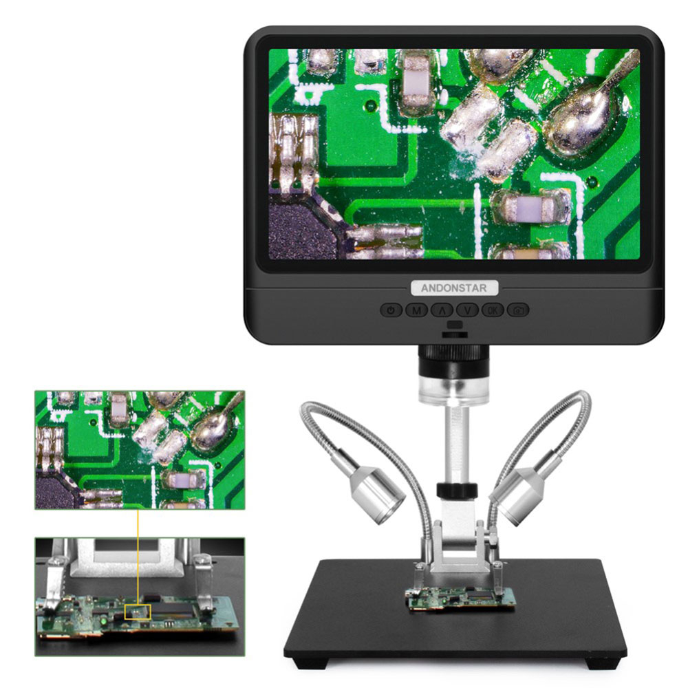 2MP Digital Mikroskop (5x-1200x) mit 10-LED's und 8.5