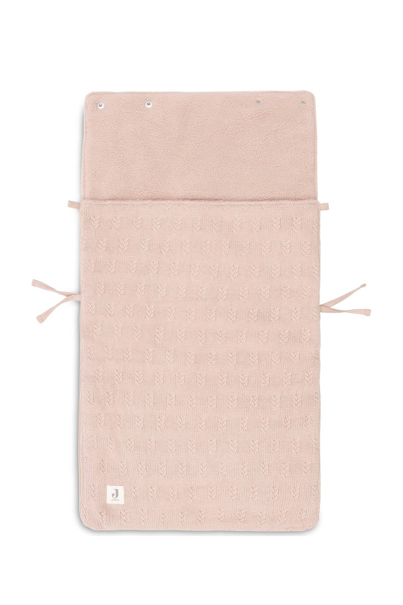 Jollein universele voetenzak autostoel/kinderwagen cat 0 Grain Knit - Wild Rose