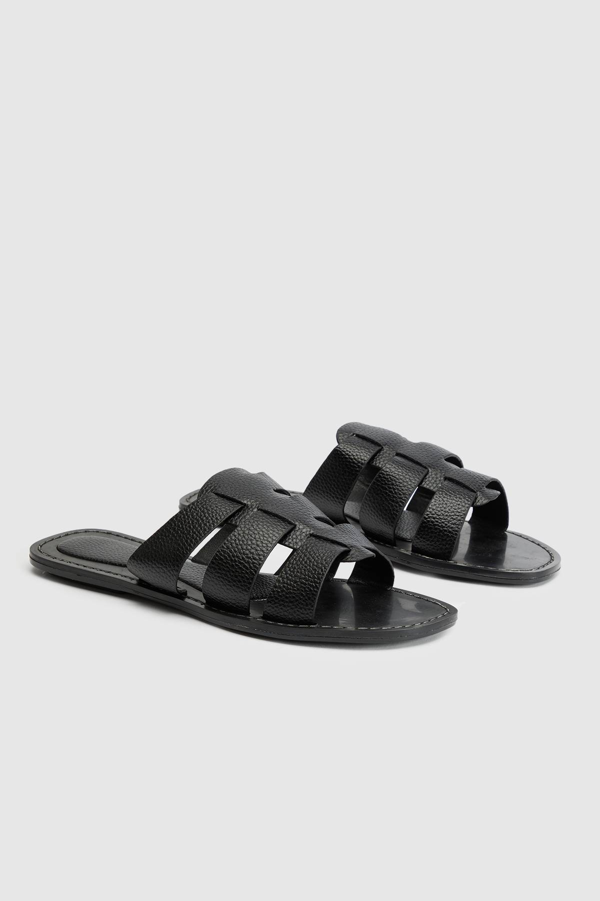 boohoo Sandales Plates Gladiateur Texturées
