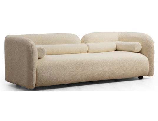 CONCEPT1 - Canapé tissu Victoria 3 places crème 228 x 90 x h74