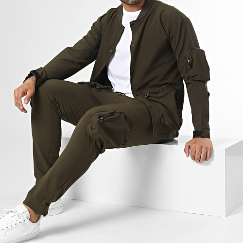 Ensemble Veste Et Pantalon Cargo Vert Kaki