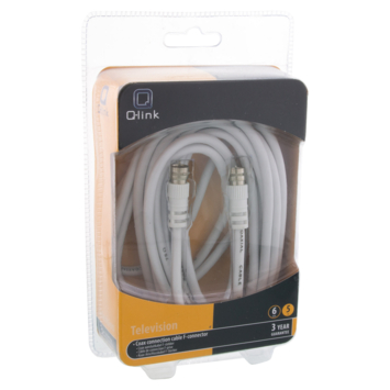 Q-Link coax kabel RG59 5 meter met F-connector wit