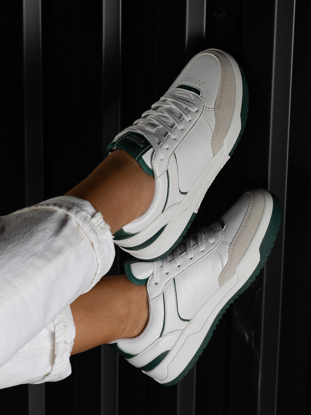 Ginna White Green - Trapes Sko