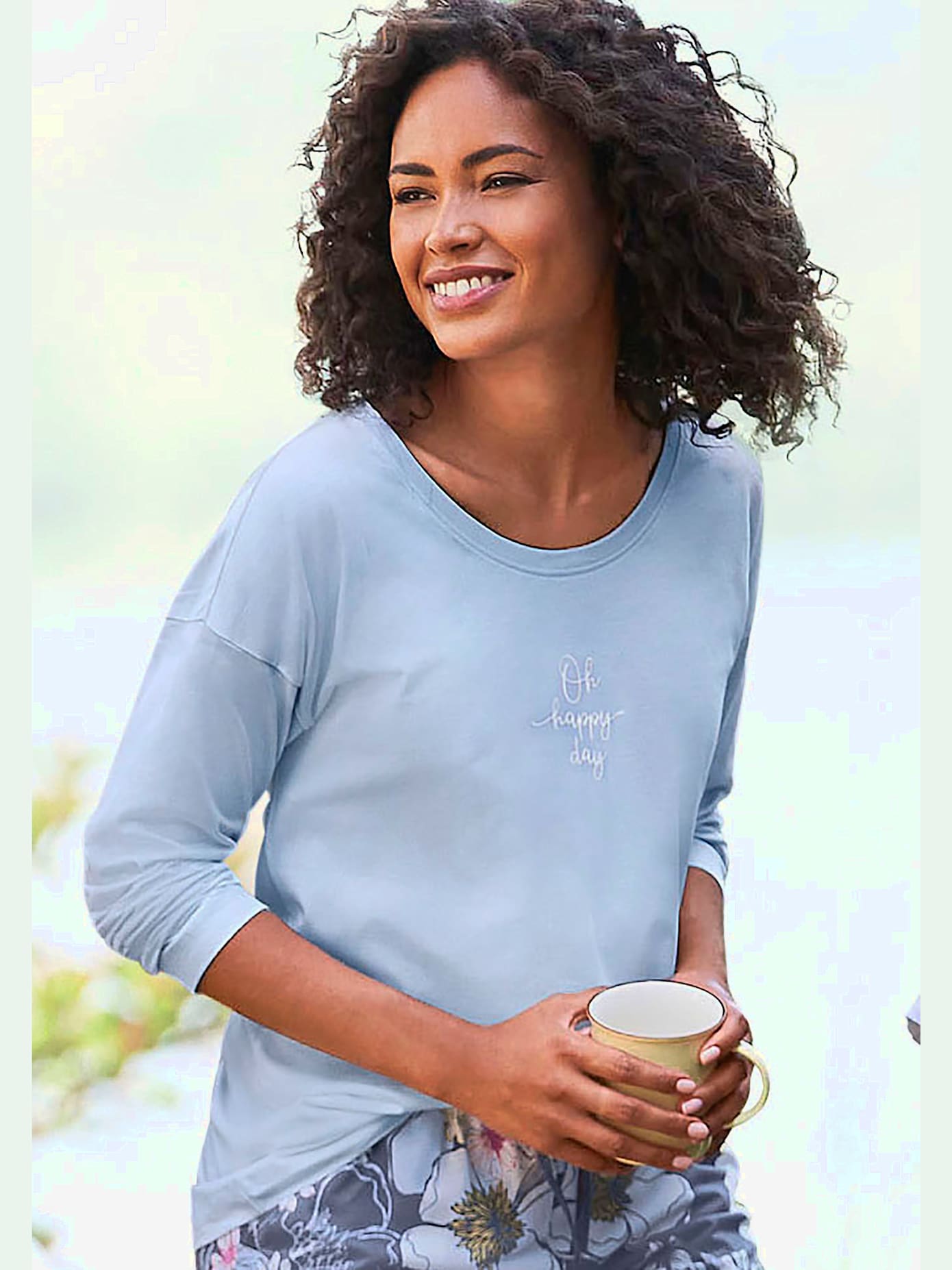 T-shirt à manches longues avec imprimé devant