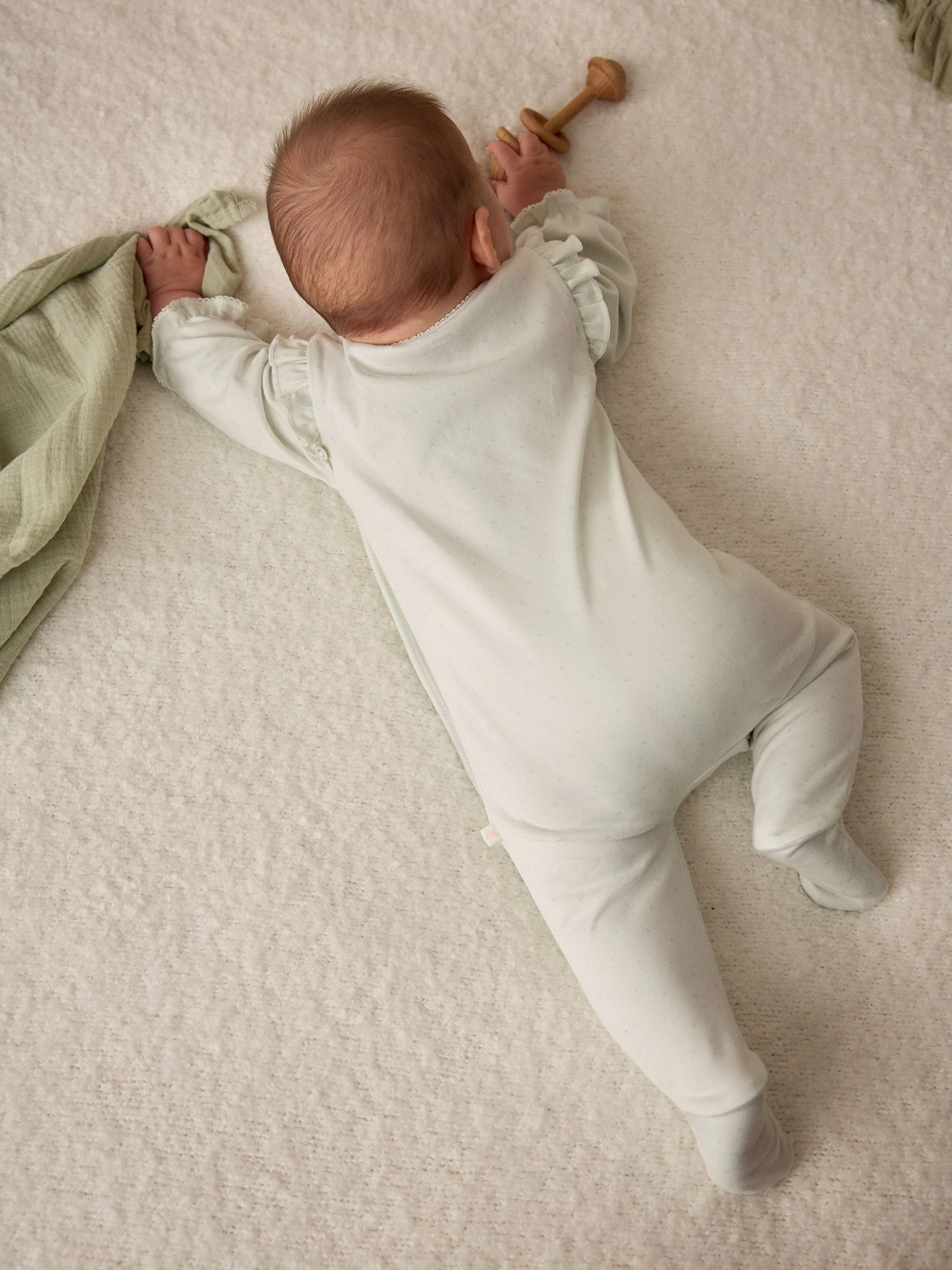Saliegroene 'Little Sister' - Baby Family 100% katoenen slaappak (0 - 2 jr)