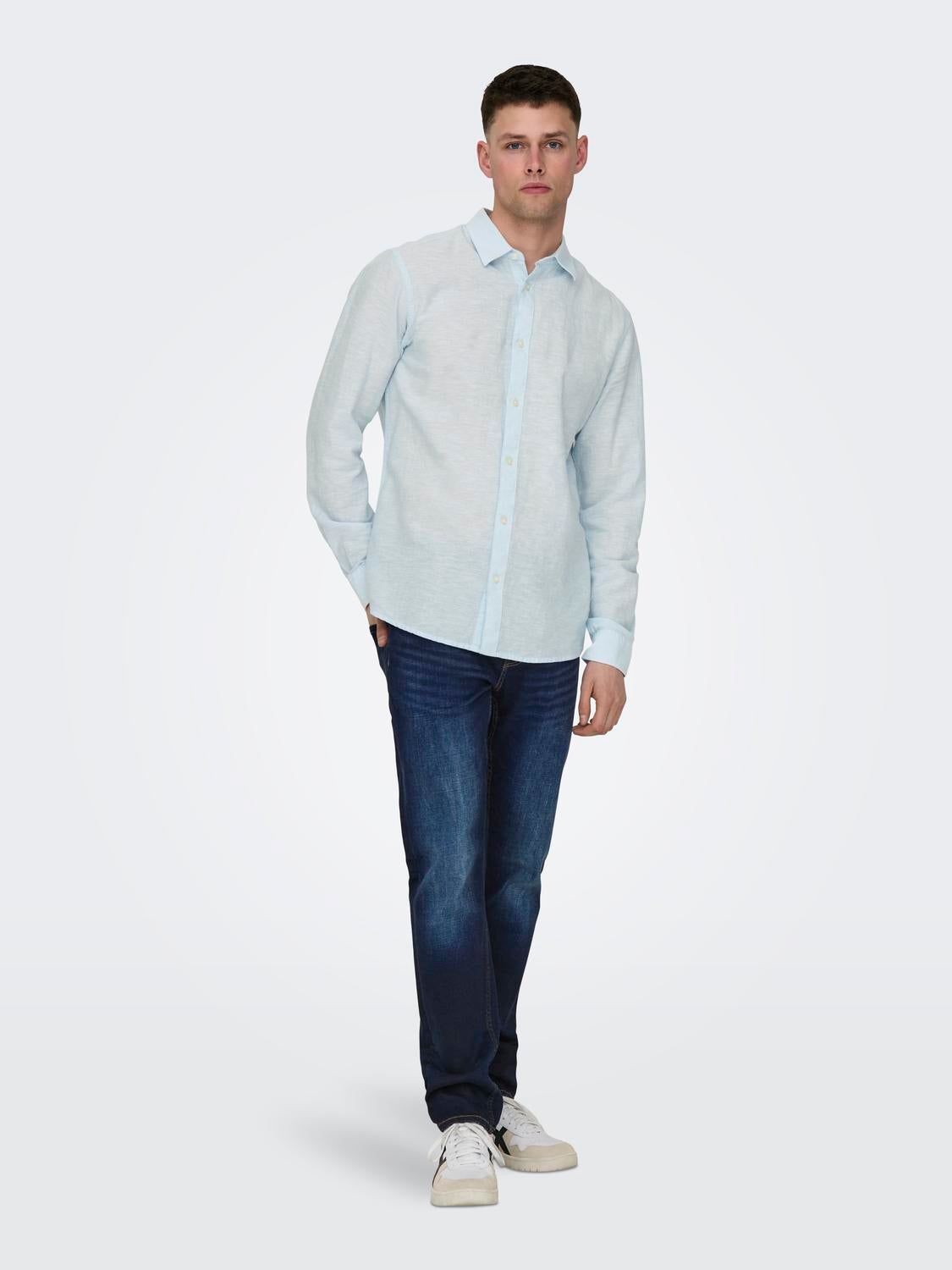 ONSLOOM Niedrige Taille Slim Fit Jeans Dark Blue Denim