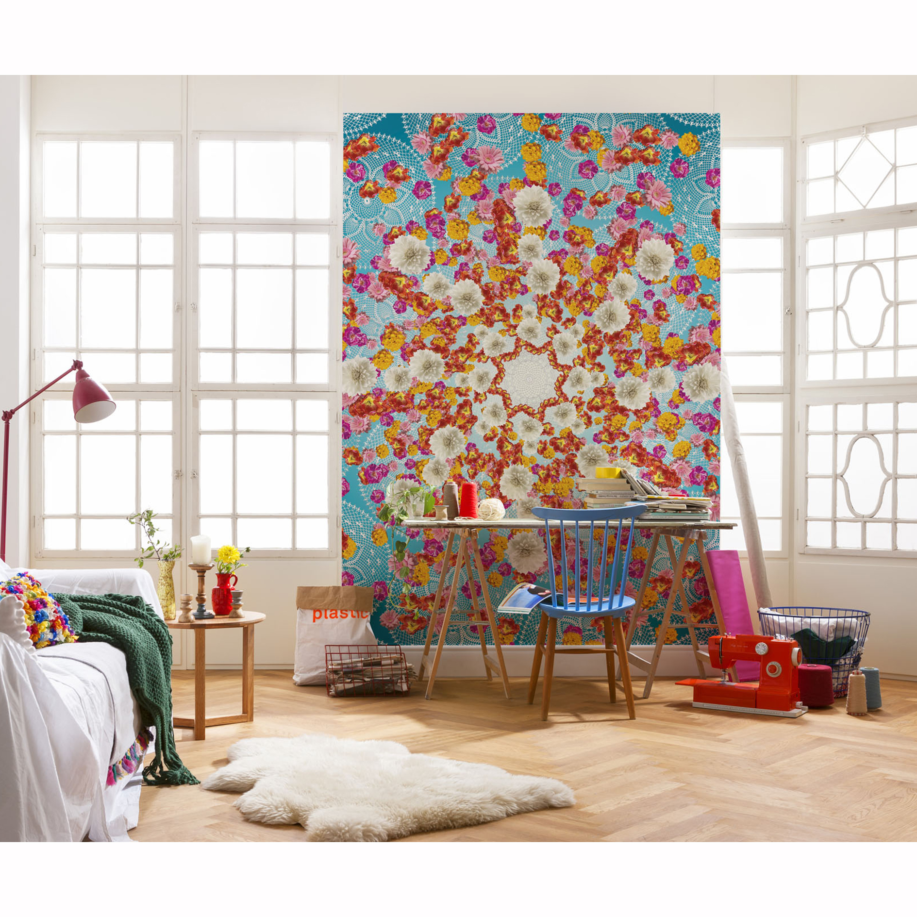 Papier-Fototapete HAPPINESS - bunt - 184x254 cm