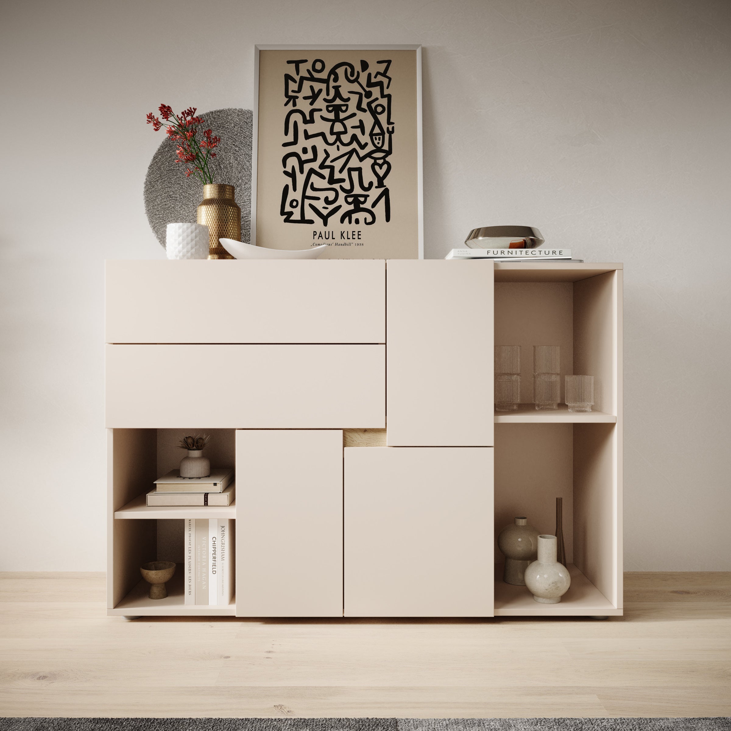 Lombok - Dressoir - Beige - 120x42x84 cm
