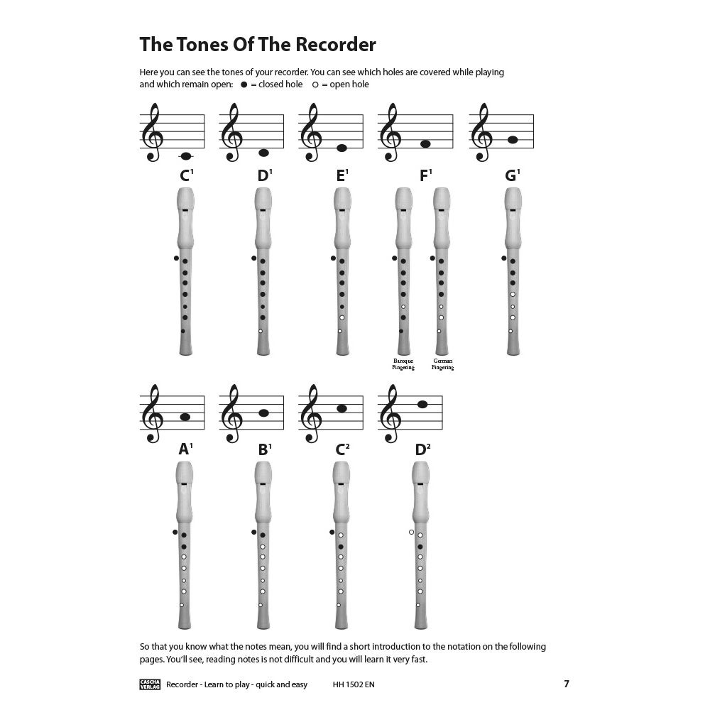 Cascha HH 1502 EN Recorder - Learn to play - quick and easy