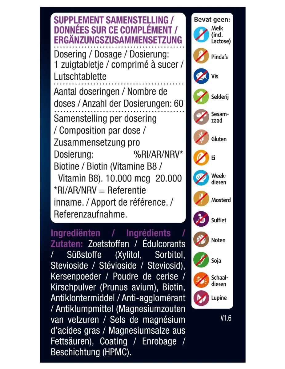 Biotine 10.000 mcg Forte 60 zuigtabletten